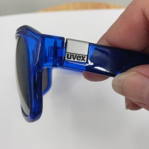 UVEX Sport Polarized Sunglasses LGL 2 Blue Transparent Frame Silver Lens NWT - Picture 4 of 11